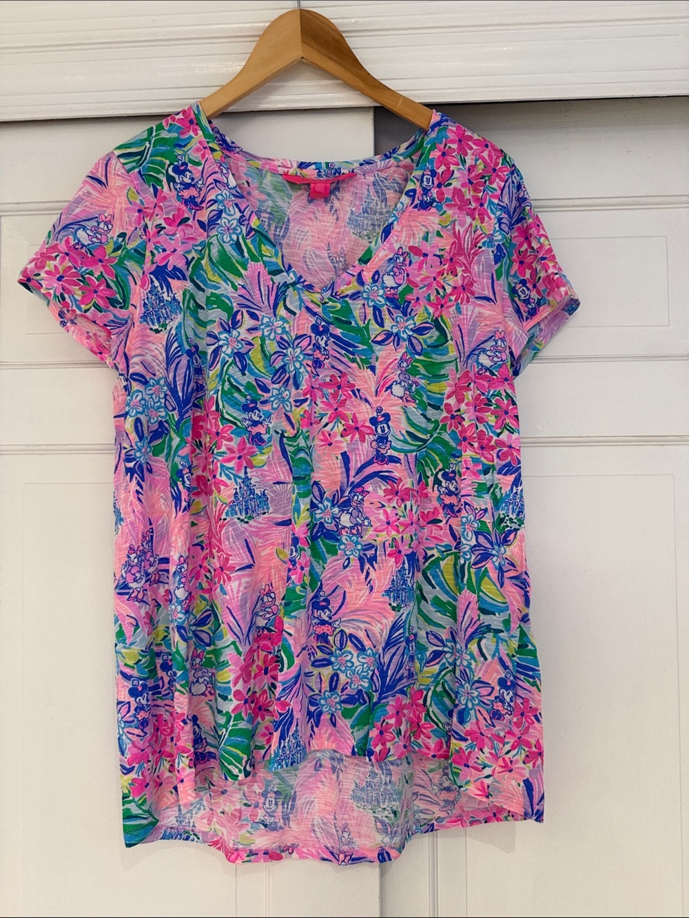 Lilly Pulitzer Floral V-Neck Swim Coverup - Pink, Blue, Green